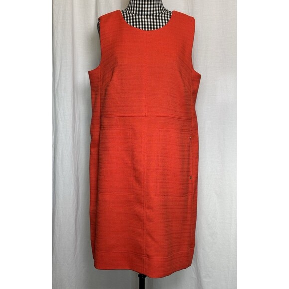 Tommy Hilfiger Dress Sz 10 Tweed Sleeveless Sunset Orange With Pockets $99 - Picture 1 of 8
